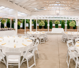 Dining tables in Saginaw Michigan pavilion.